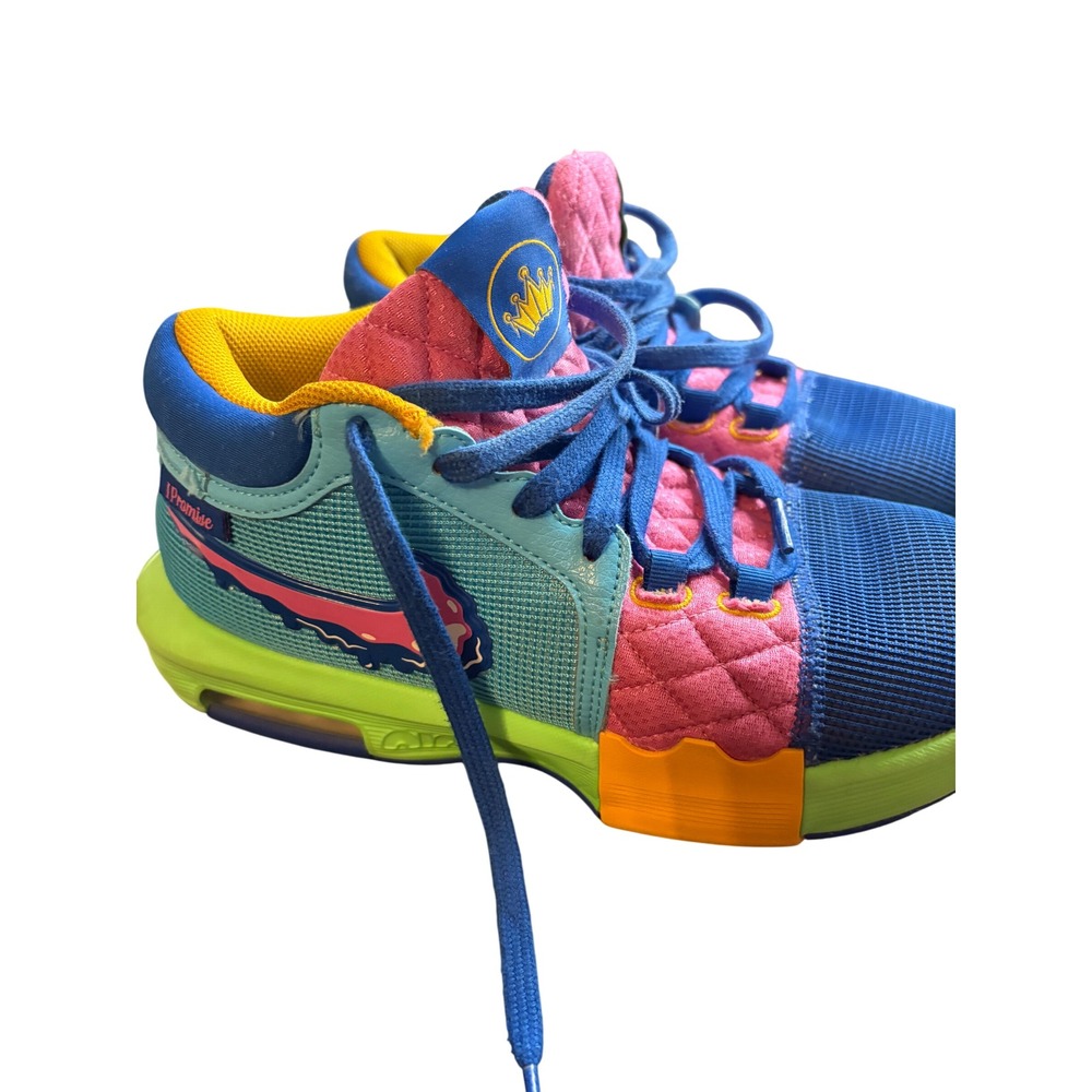 Nike LeBron Witness VIII 8 I Promise Blue Pink Green FB2239-400 Mens 10.5